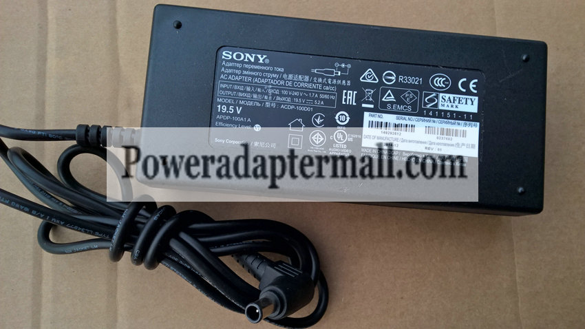 Original 19.5V 5.2A 100W Sony KDL-43W800C TV AC Adapter Charger Original 19.5V 5.2A 100W Sony KDL-43W800C TV AC Adapter Charger